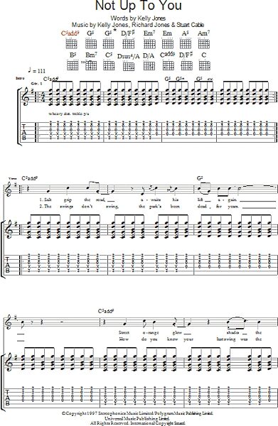open zoom image for Not Up To You - Guitar TAB, New, Main