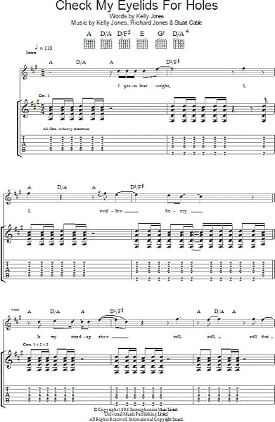 open zoom image for Check My Eyelids For Holes - Guitar TAB, New, Main