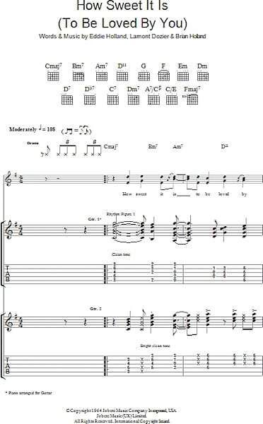 open zoom image for How Sweet It Is (To Be Loved By You) - Guitar TAB, New, Main