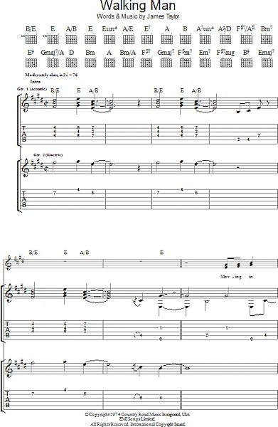 open zoom image for Walking Man - Guitar TAB, New, Main