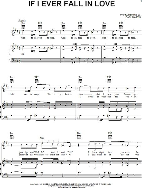open zoom image for If I Ever Fall In Love - Piano/Vocal/Guitar, New, Main