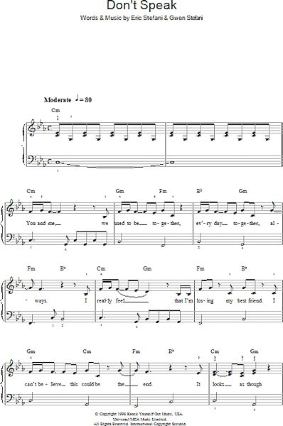 open zoom image for Don't Speak - Easy Piano, New, Main