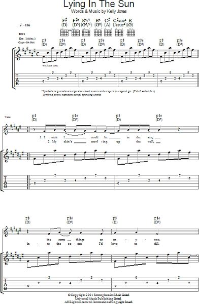 open zoom image for Lying In The Sun - Guitar TAB, New, Main