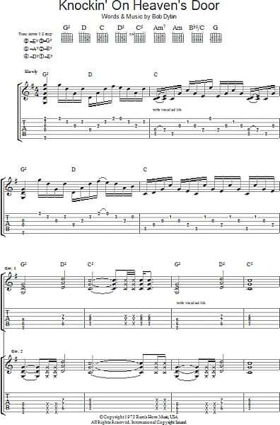 open zoom image for Knockin' On Heaven's Door - Guitar TAB, New, Main