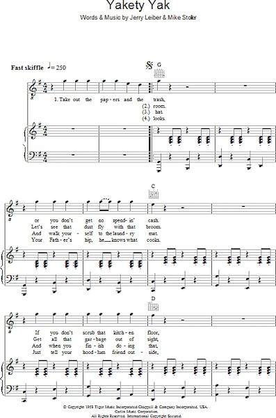 open zoom image for Yakety Yak - Piano/Vocal/Guitar, New, Main