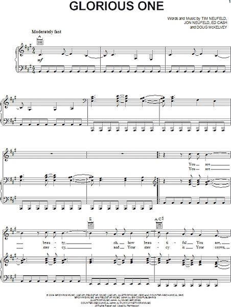 open zoom image for Glorious One - Piano/Vocal/Guitar, New, Main