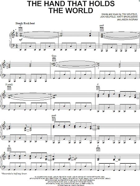 open zoom image for The Hand That Holds The World - Piano/Vocal/Guitar, New, Main