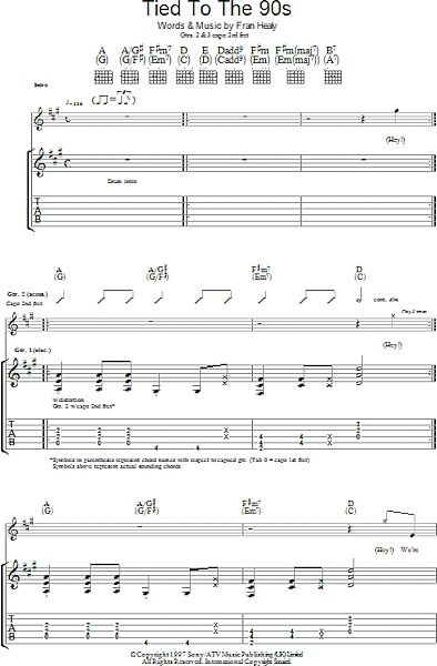 open zoom image for Tied To The 90s - Guitar TAB, New, Main