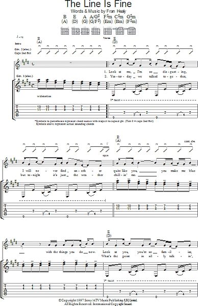 open zoom image for The Line Is Fine - Guitar TAB, New, Main