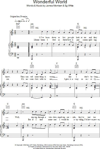 open zoom image for Wonderful World - Piano/Vocal/Guitar, New, Main