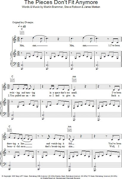 open zoom image for The Pieces Don't Fit Anymore - Piano/Vocal/Guitar, New, Main