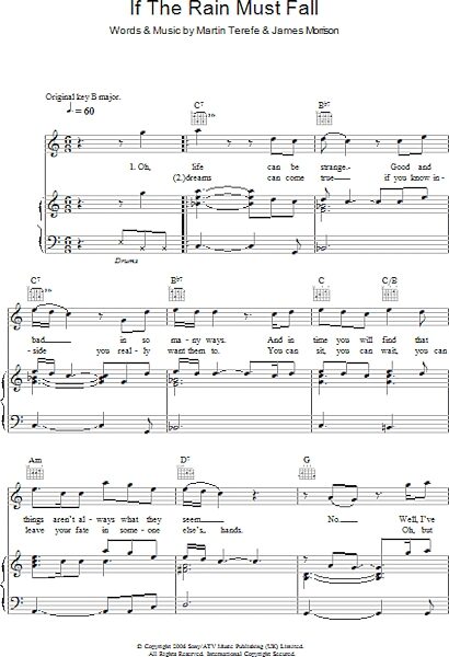 open zoom image for If The Rain Must Fall - Piano/Vocal/Guitar, New, Main