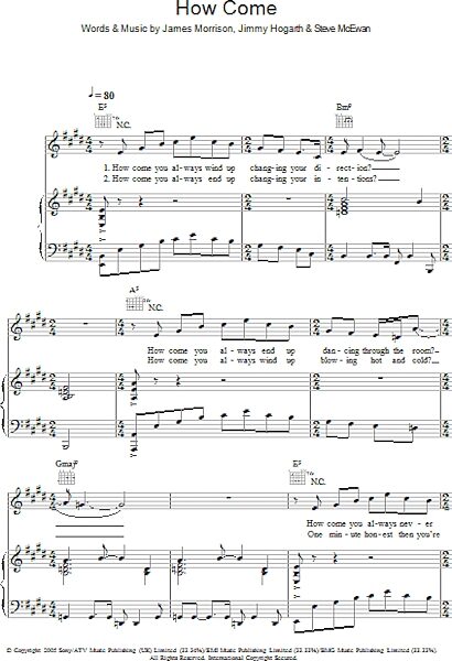 open zoom image for How Come - Piano/Vocal/Guitar, New, Main