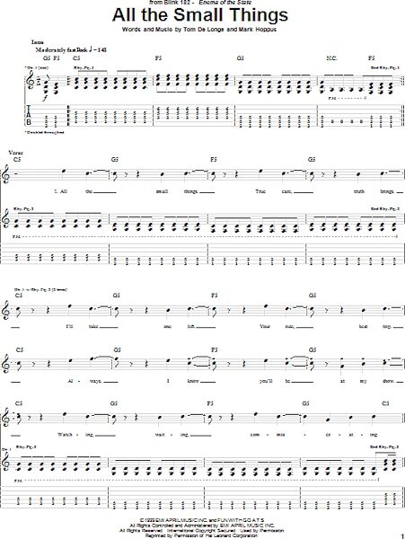 open zoom image for All The Small Things - Guitar TAB, New, Main