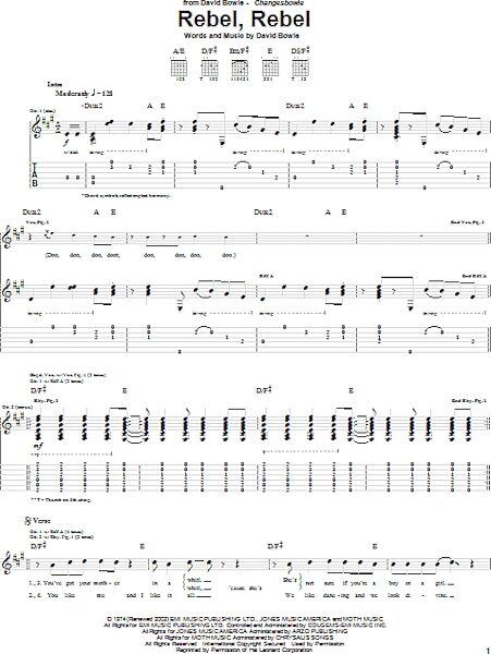 open zoom image for Rebel, Rebel - Guitar TAB, New, Main
