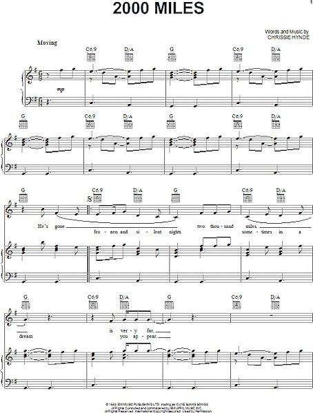 open zoom image for 2000 Miles - Piano/Vocal/Guitar, New, Main