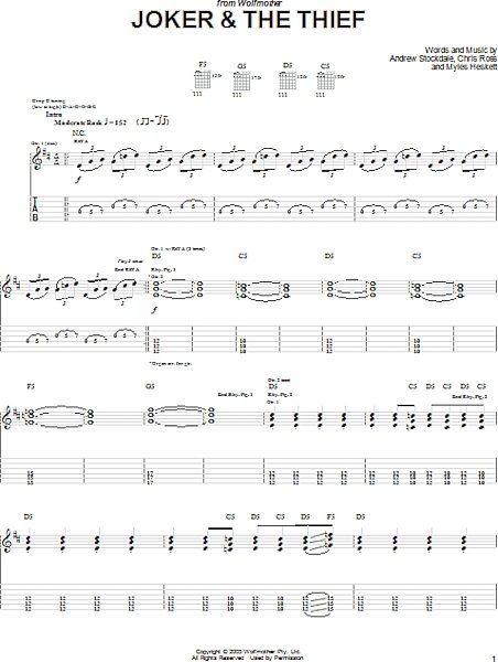 open zoom image for Joker & The Thief - Guitar TAB, New, Main