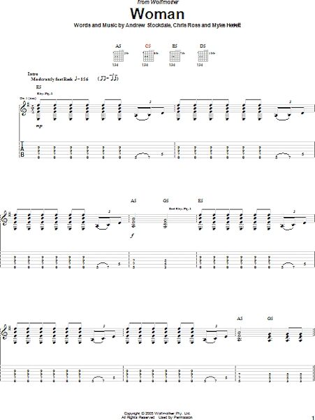 open zoom image for Woman - Guitar TAB, New, Main
