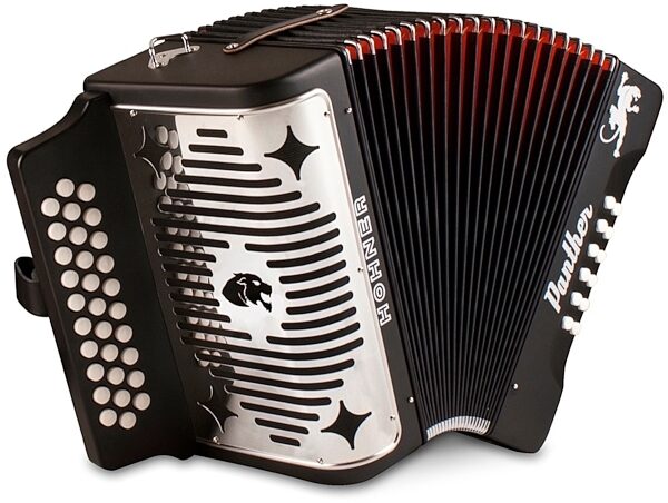 open zoom image for Hohner Panther Diatonic Accordion, Black, 3100FB, Key Combination F/Bb/Eb, Main