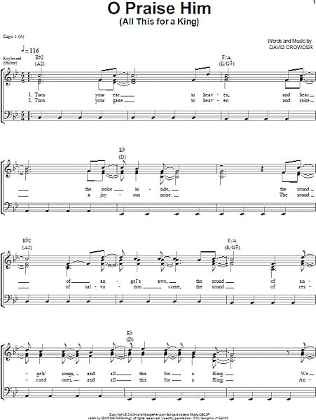 open zoom image for O Praise Him (All This For A King) - Piano/Vocal/Guitar, New, Main
