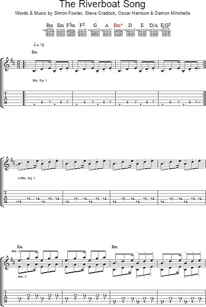 open zoom image for The Riverboat Song - Guitar TAB, New, Main
