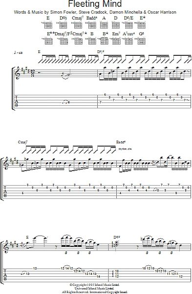 open zoom image for Fleeting Mind - Guitar TAB, New, Main