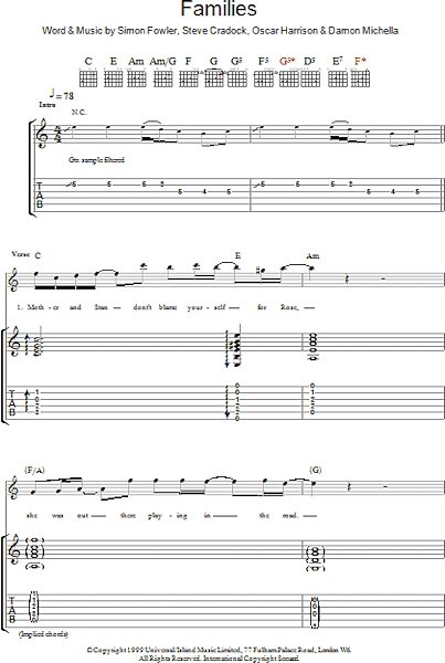 open zoom image for Families - Guitar TAB, New, Main