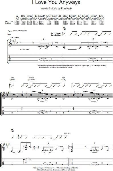 open zoom image for I Love You Anyways - Guitar TAB, New, Main