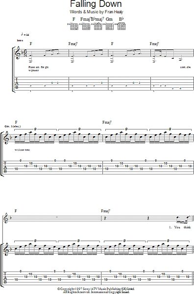 open zoom image for Falling Down - Guitar TAB, New, Main