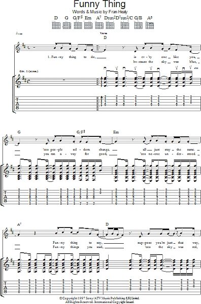 open zoom image for Funny Thing - Guitar TAB, New, Main