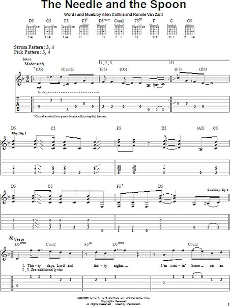 open zoom image for The Needle And The Spoon - Easy Guitar with TAB, New, Main