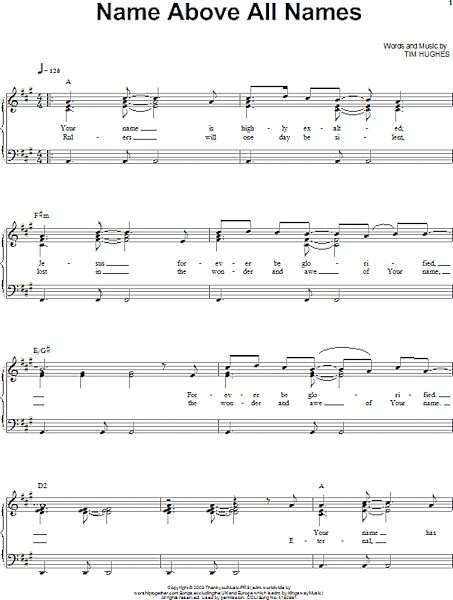 open zoom image for Name Above All Names - Piano/Vocal/Guitar, New, Main
