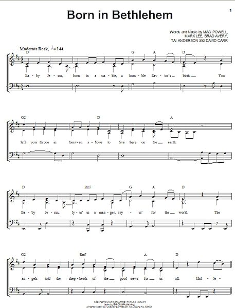 open zoom image for Born In Bethlehem - Piano/Vocal/Guitar, New, Main