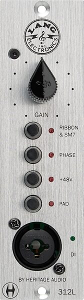 open zoom image for Heritage Audio & Lang Electronics 312L 500-Series Microphone Preamplifier, New, Action Position Front