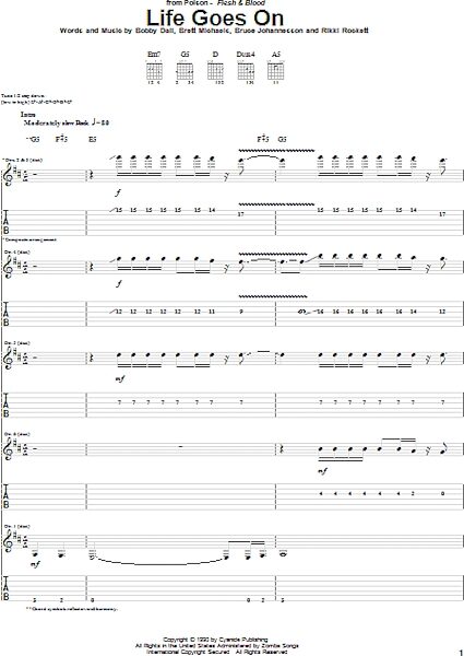 open zoom image for Life Goes On - Guitar TAB, New, Main