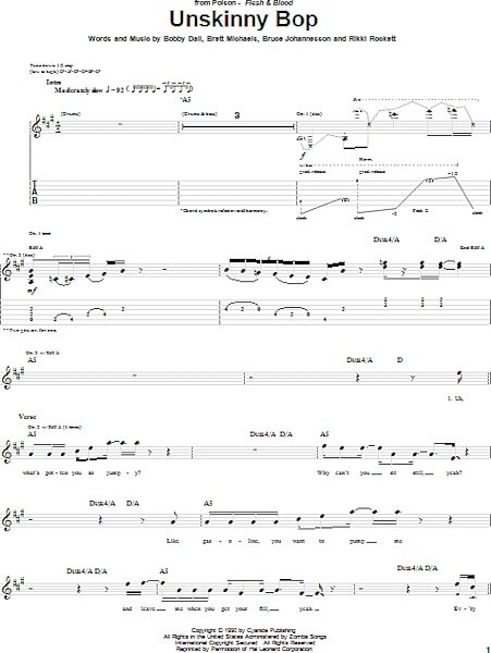 open zoom image for Unskinny Bop - Guitar TAB, New, Main