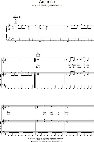 open zoom image for America - Piano/Vocal/Guitar, New, Main