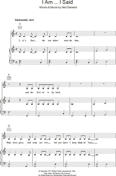 open zoom image for I Am...I Said - Piano/Vocal/Guitar, New, Main