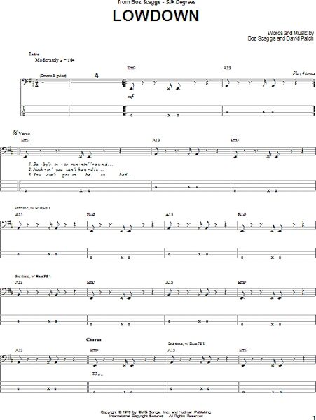 open zoom image for Lowdown - Bass Tab, New, Main