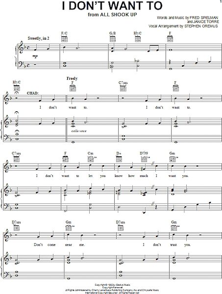 open zoom image for I Don't Want To - Piano/Vocal/Guitar, New, Main