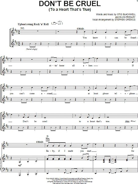 open zoom image for Don't Be Cruel (To A Heart That's True) - Piano/Vocal/Guitar, New, Main