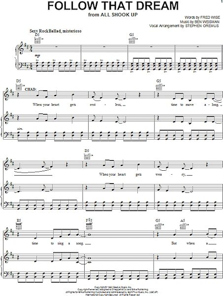 open zoom image for Follow That Dream - Piano/Vocal/Guitar, New, Main