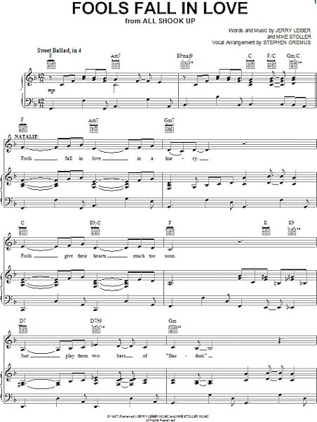 open zoom image for Fools Fall In Love - Piano/Vocal/Guitar, New, Main