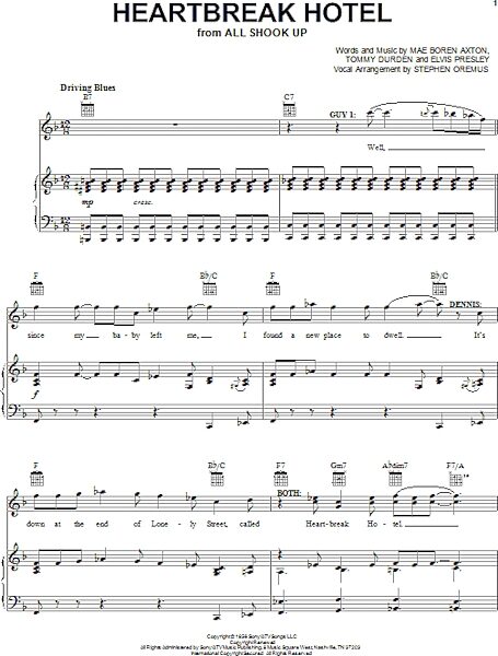 open zoom image for Heartbreak Hotel - Piano/Vocal/Guitar, New, Main