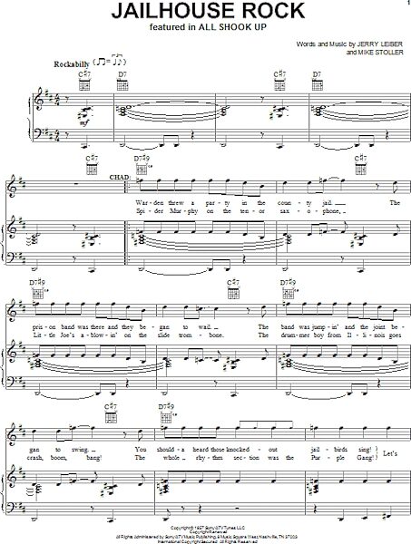 open zoom image for Jailhouse Rock - Piano/Vocal/Guitar, New, Main