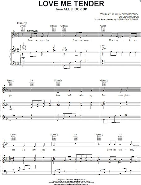 open zoom image for Love Me Tender - Piano/Vocal/Guitar, New, Main