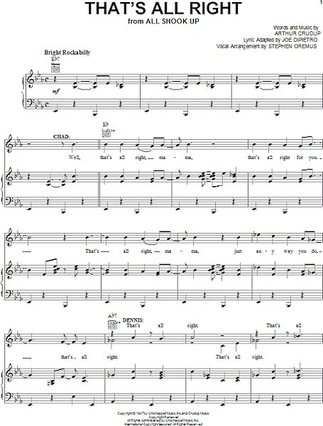open zoom image for That's All Right - Piano/Vocal/Guitar, New, Main