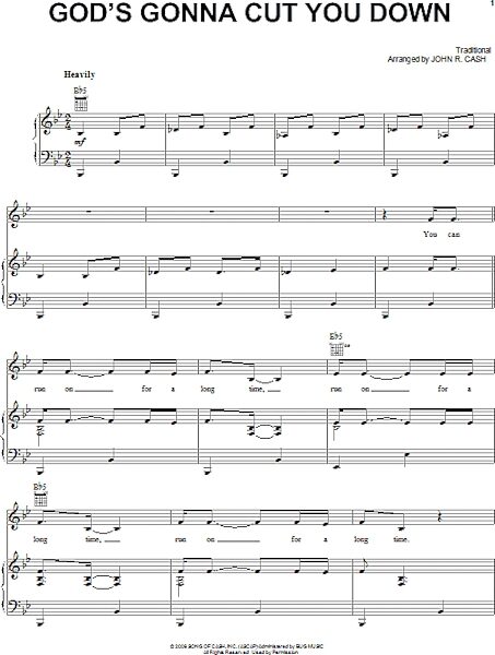 open zoom image for God's Gonna Cut You Down - Piano/Vocal/Guitar, New, Main