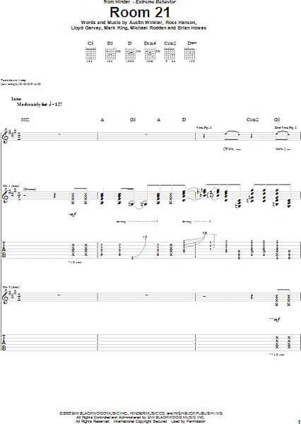 open zoom image for Room 21 - Guitar TAB, New, Main