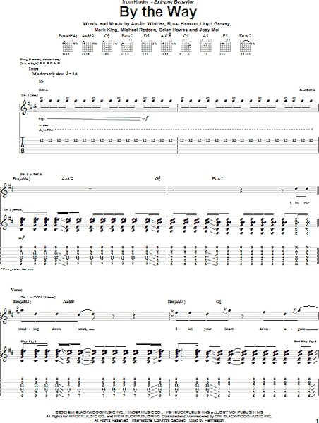 open zoom image for By The Way - Guitar TAB, New, Main